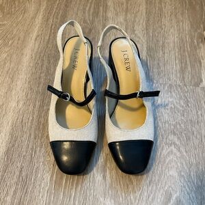 J. Crew Black and Cream Heels
